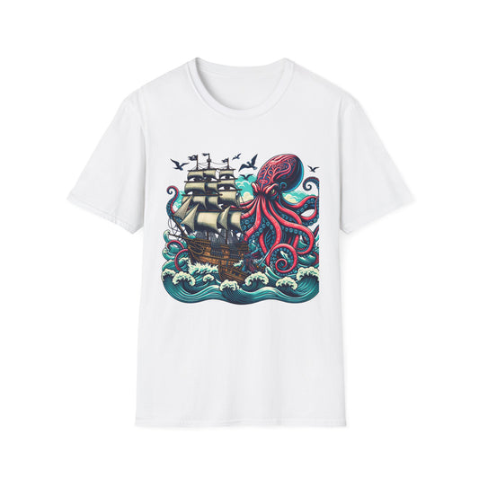 Tall ship v Octopus T-shirt