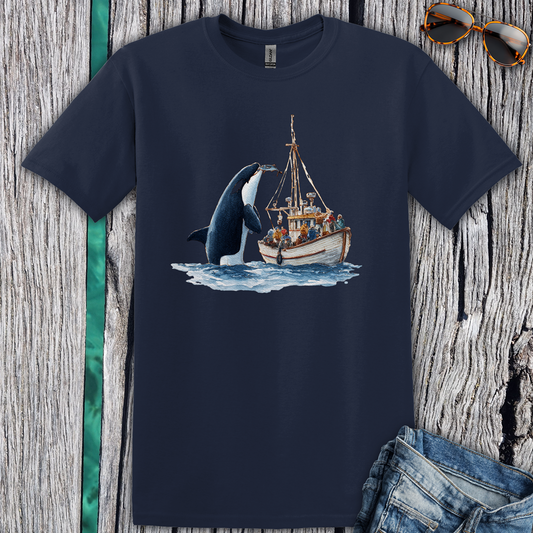 Orca Offering a fish T-shirt