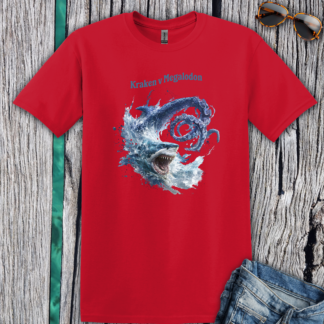 Kraken vs Megalodon T-Shirt