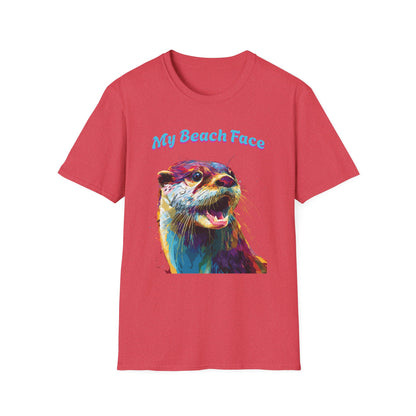 Colorful Otter Beach Face T-Shirt