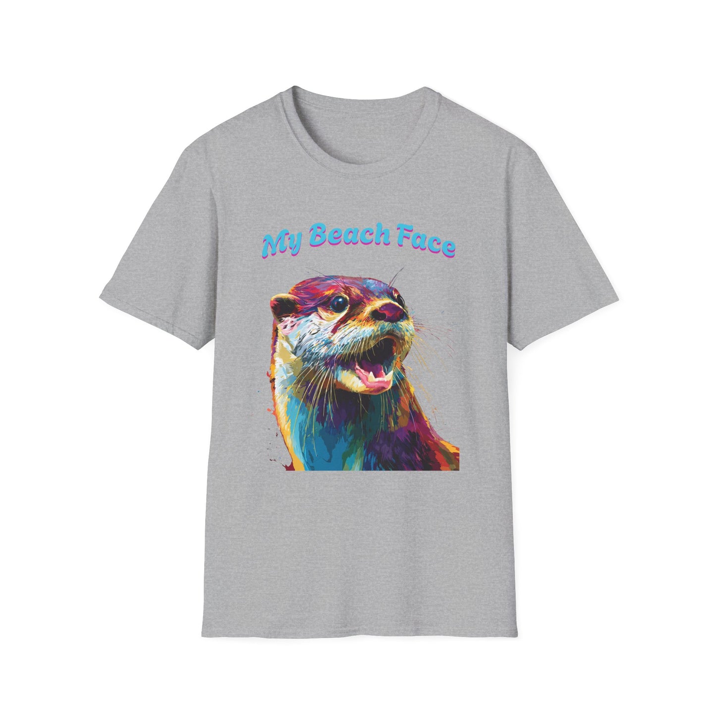 Colorful Otter Beach Face T-Shirt