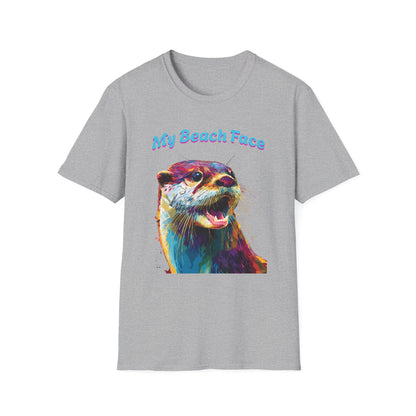 Colorful Otter Beach Face T-Shirt