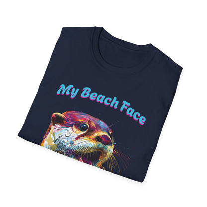 Colorful Otter Beach Face T-Shirt