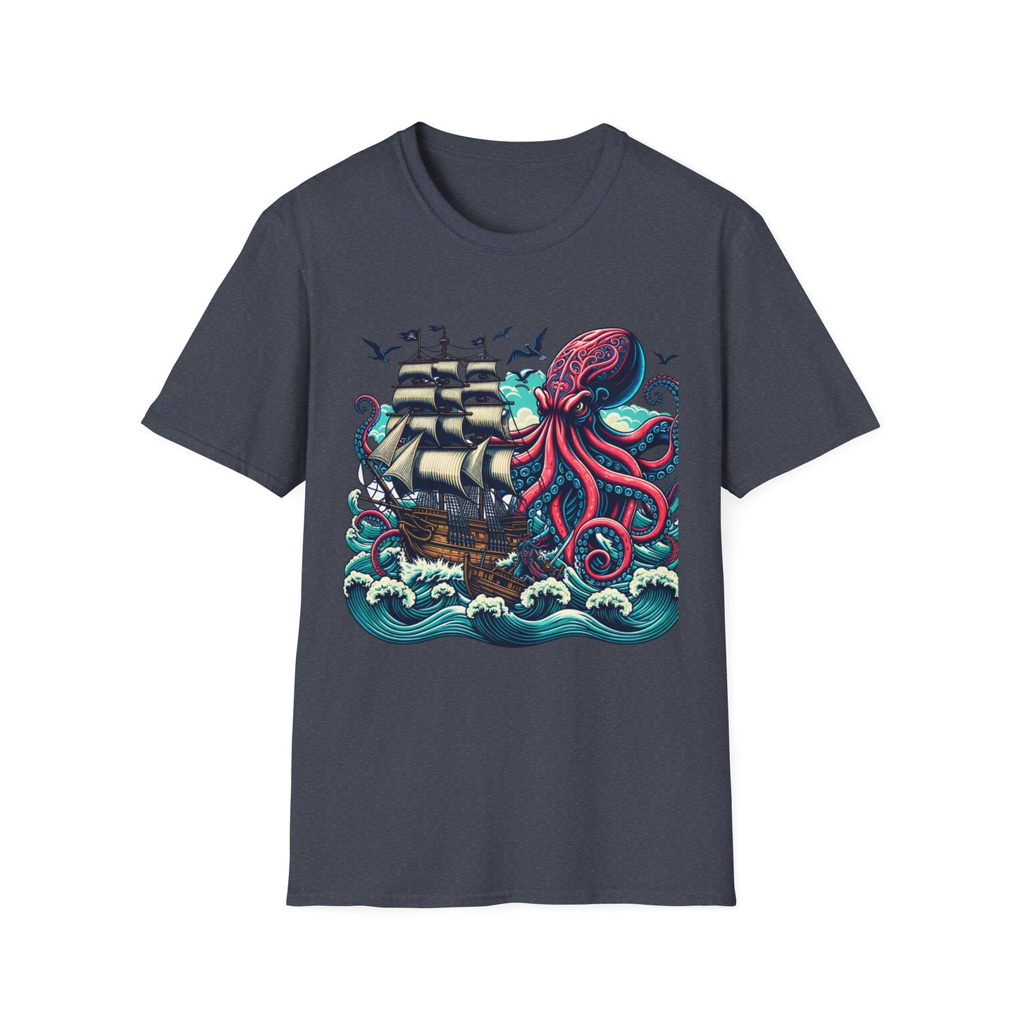 Tall ship v Octopus T-shirt