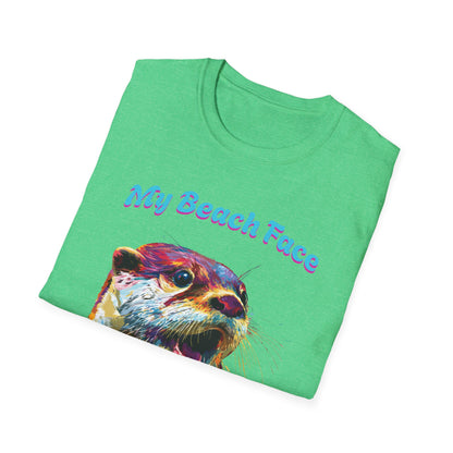 Colorful Otter Beach Face T-Shirt