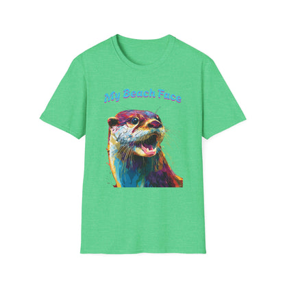 Colorful Otter Beach Face T-Shirt