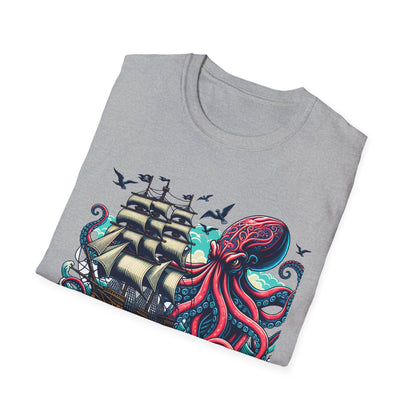Tall ship v Octopus T-shirt