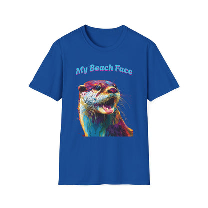 Colorful Otter Beach Face T-Shirt