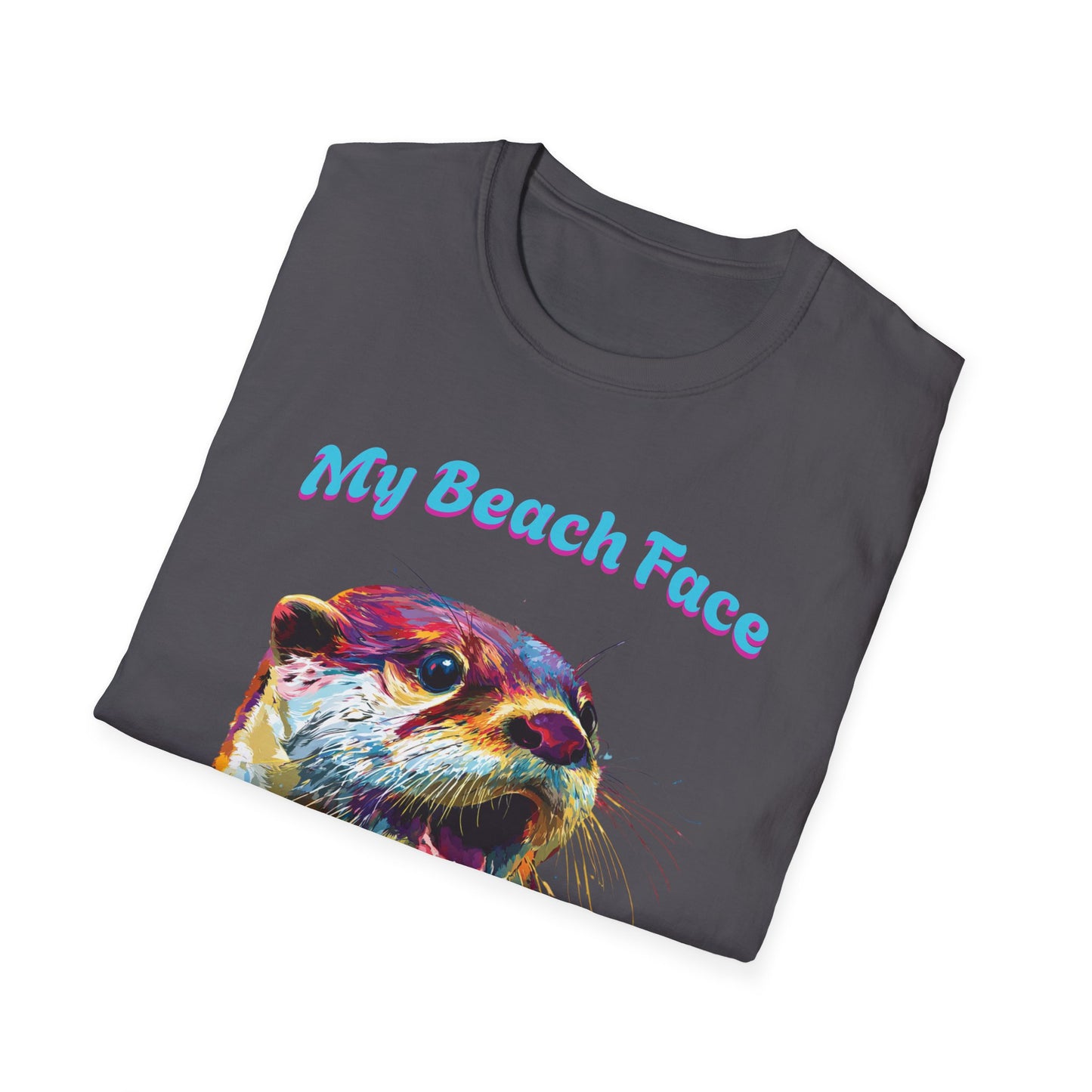 Colorful Otter Beach Face T-Shirt