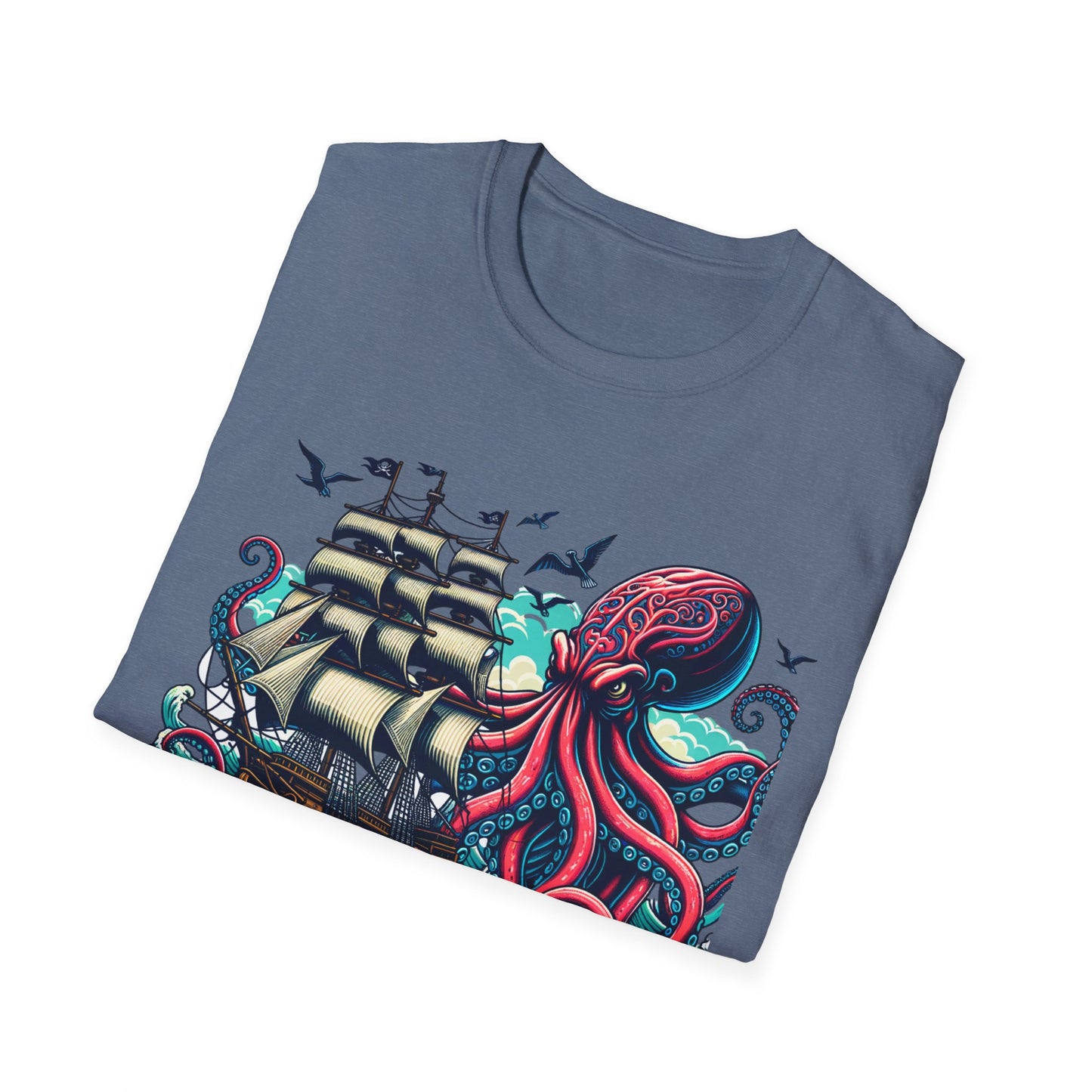 Tall ship v Octopus T-shirt