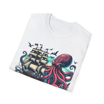 Tall ship v Octopus T-shirt