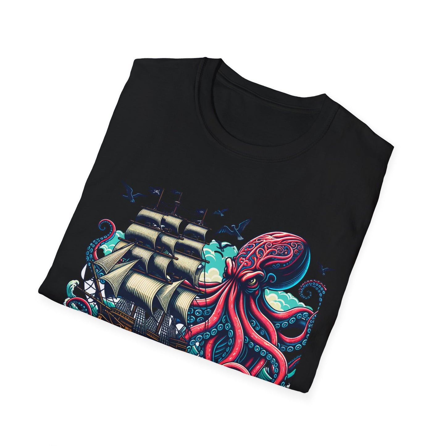 Tall ship v Octopus T-shirt