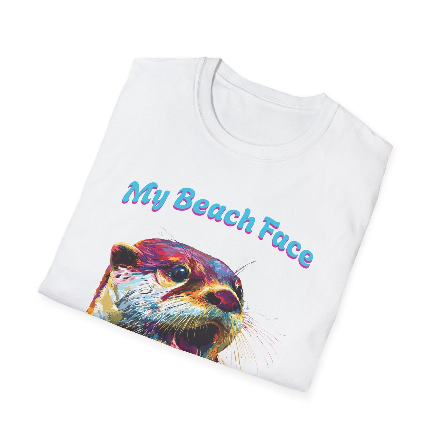 Colorful Otter Beach Face T-Shirt