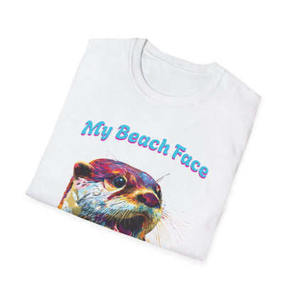 Colorful Otter Beach Face T-Shirt