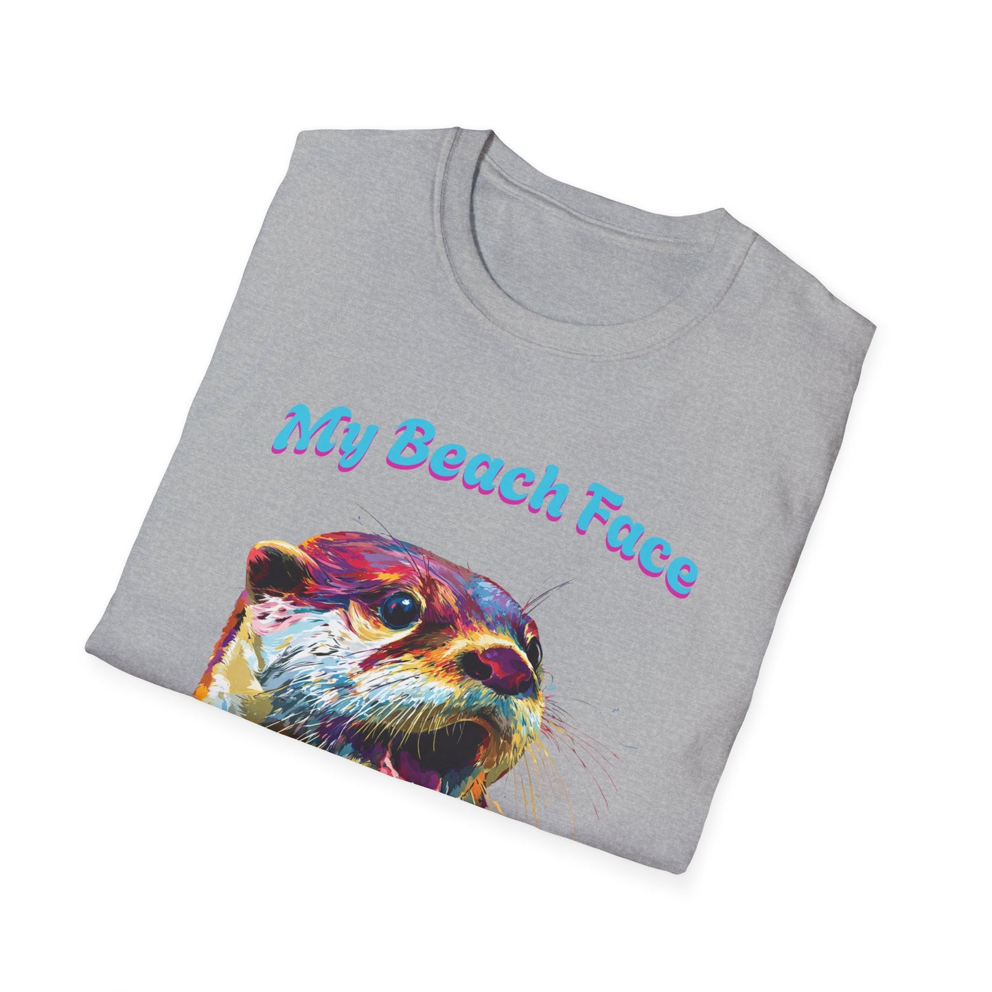 Colorful Otter Beach Face T-Shirt