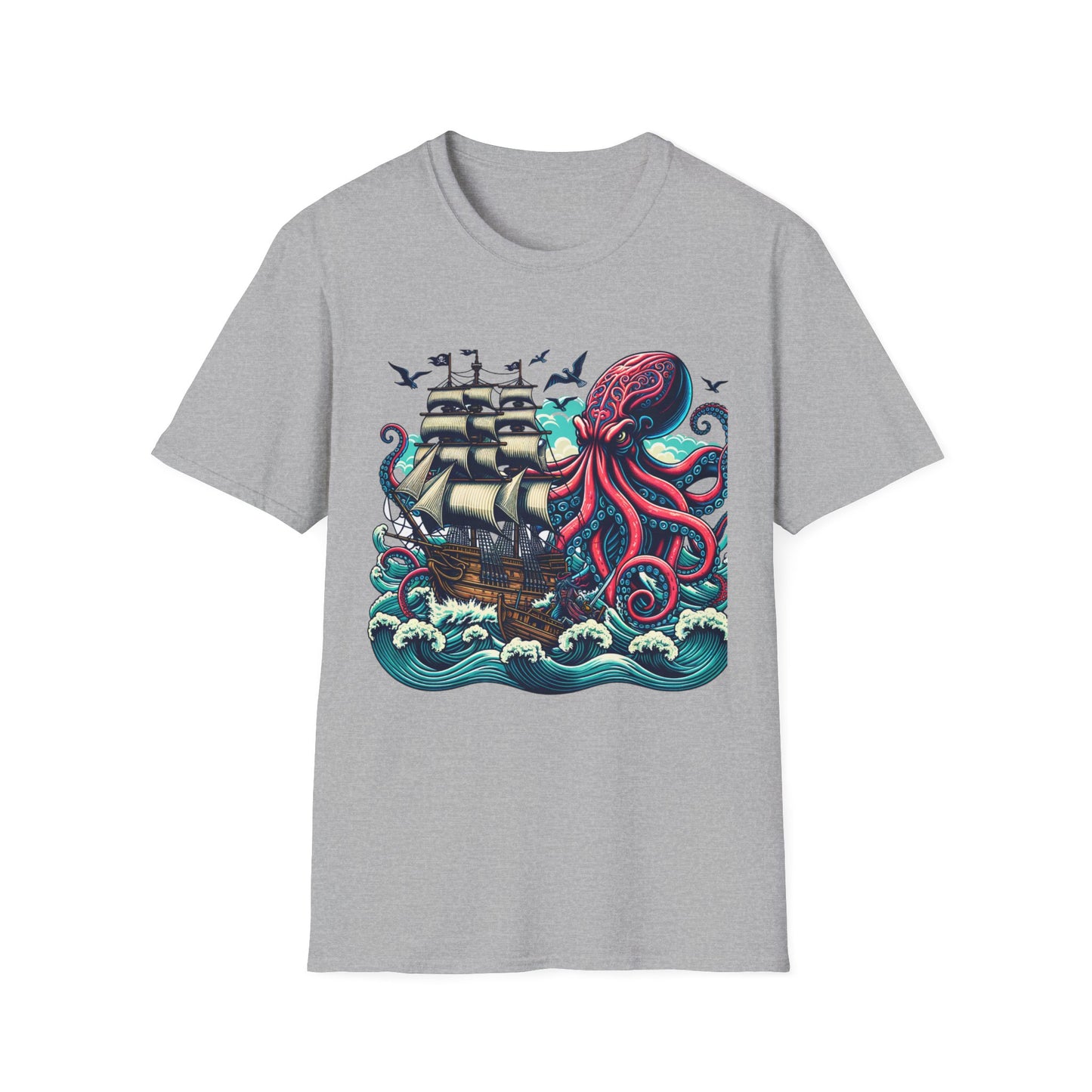Tall ship v Octopus T-shirt