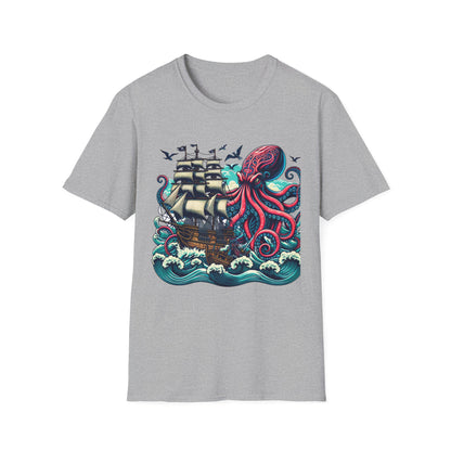 Tall ship v Octopus T-shirt