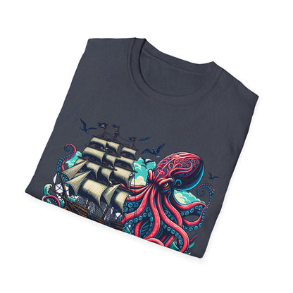 Tall ship v Octopus T-shirt