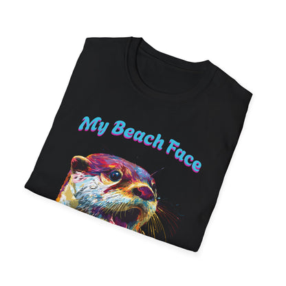 Colorful Otter Beach Face T-Shirt