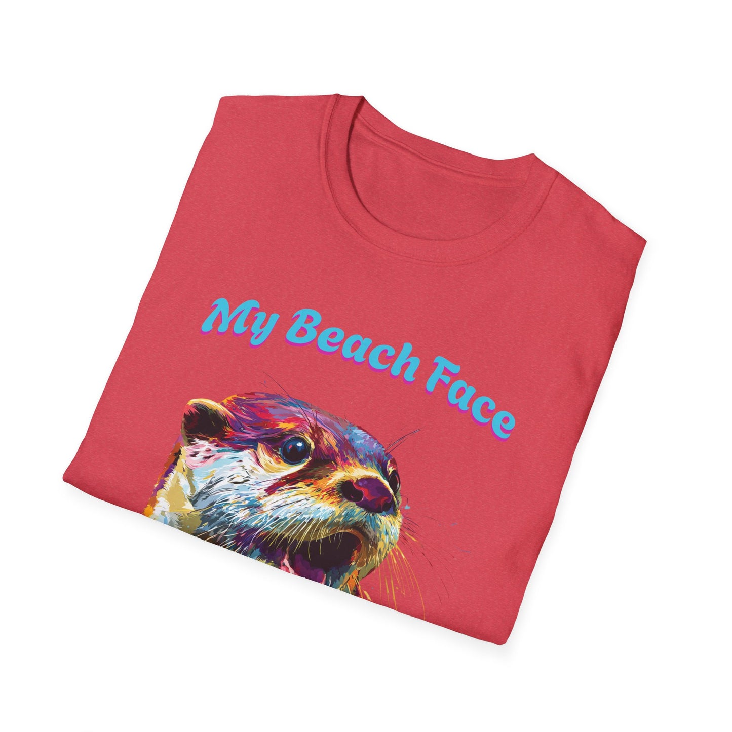 Colorful Otter Beach Face T-Shirt