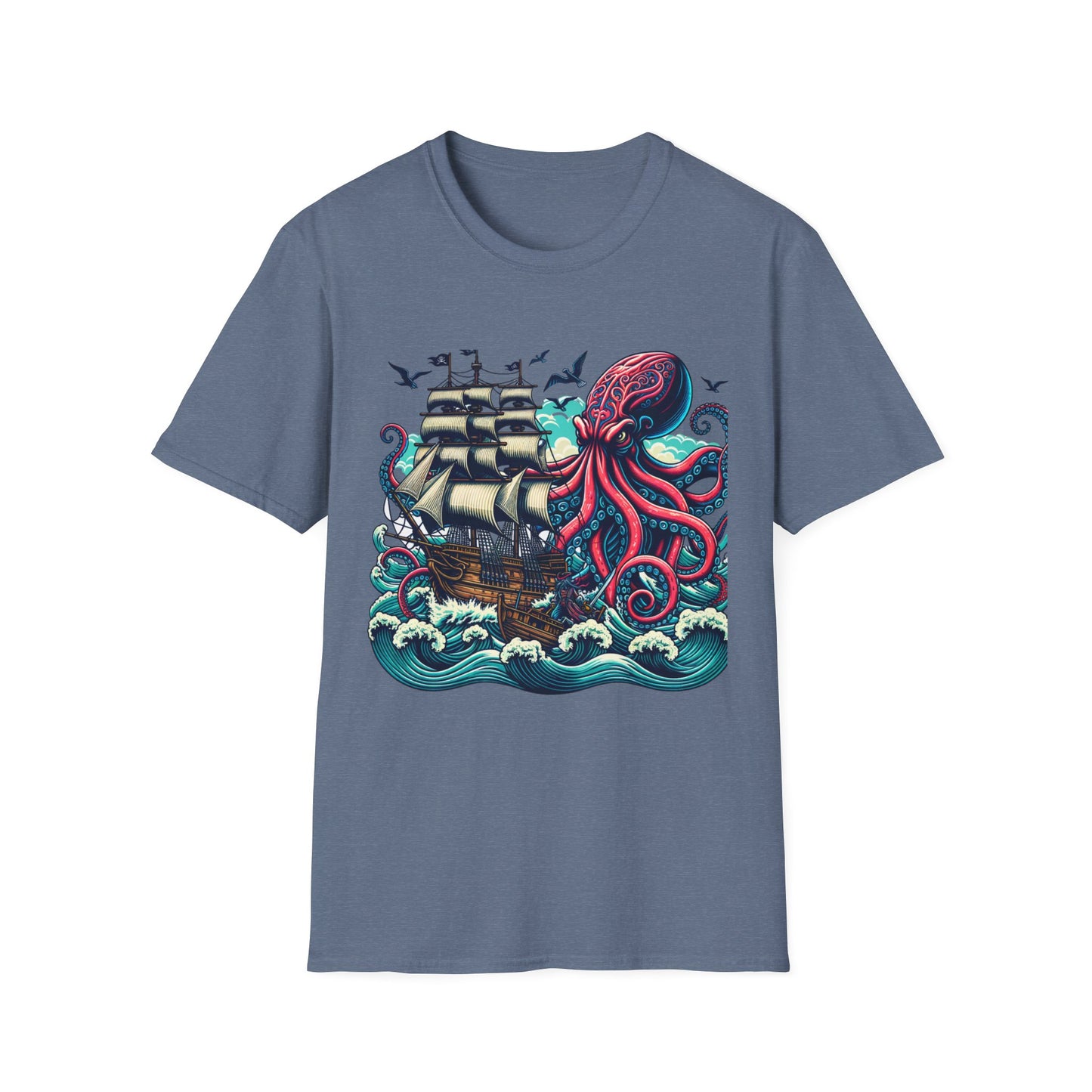 Tall ship v Octopus T-shirt