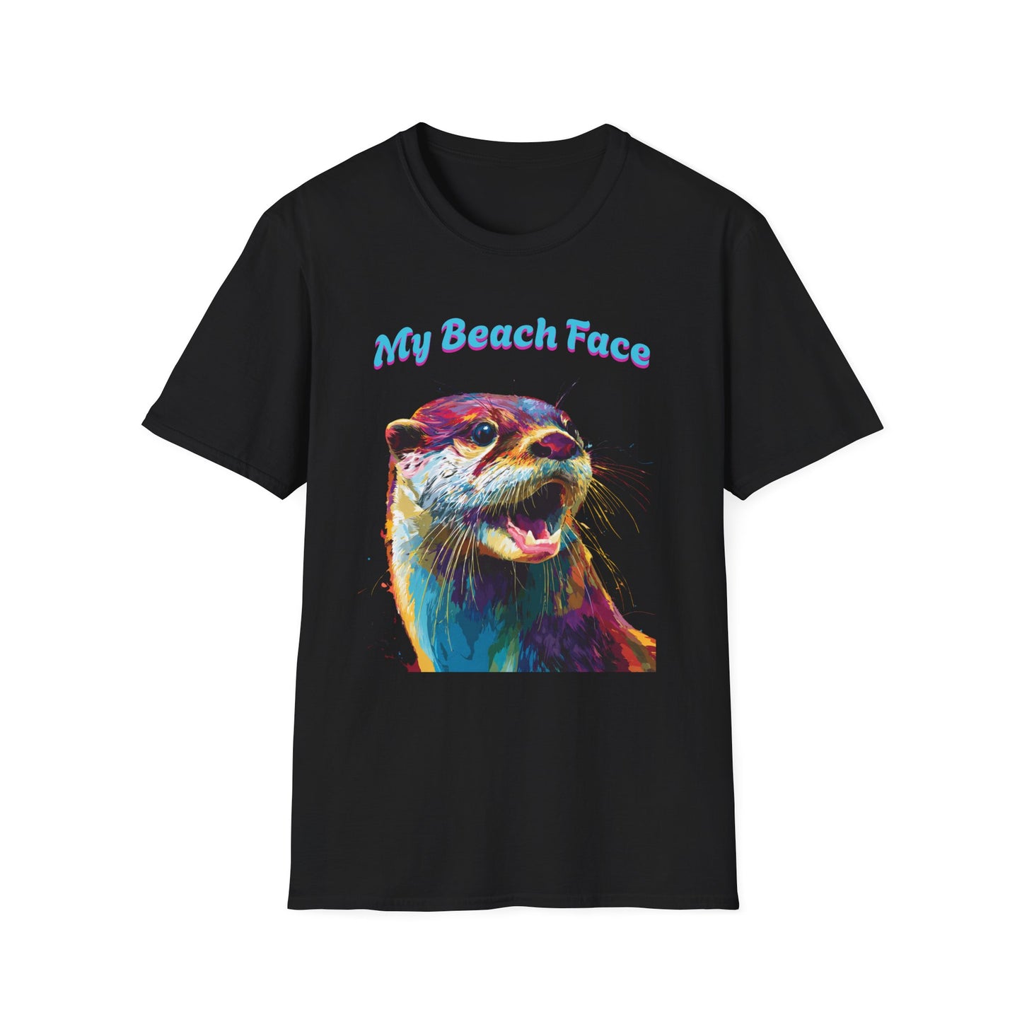 Colorful Otter Beach Face T-Shirt