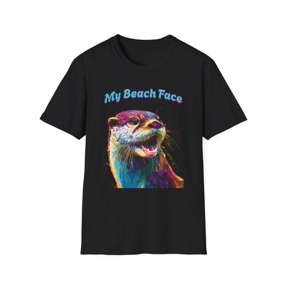 Colorful Otter Beach Face T-Shirt