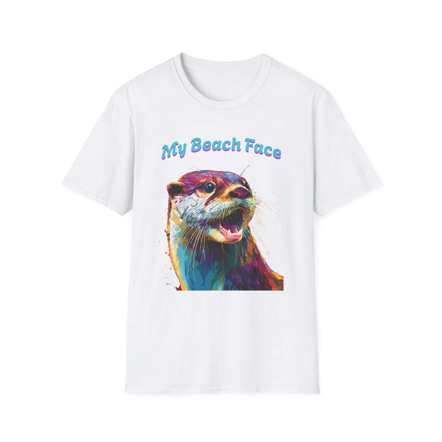 Colorful Otter Beach Face T-Shirt
