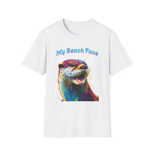 Colorful Otter Beach Face T-Shirt