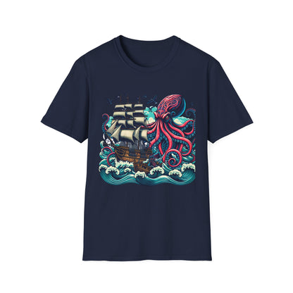 Tall ship v Octopus T-shirt
