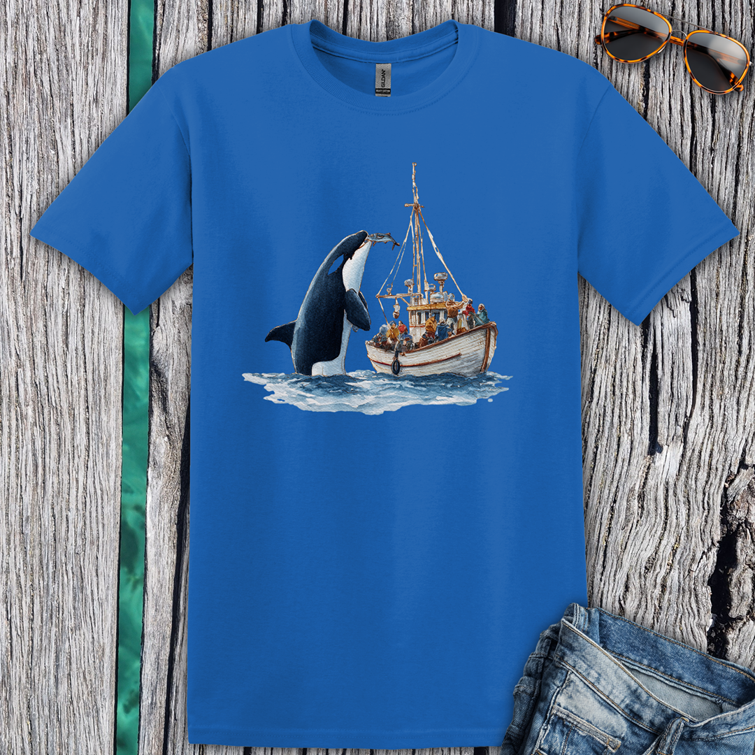 Orca Offering a fish T-shirt