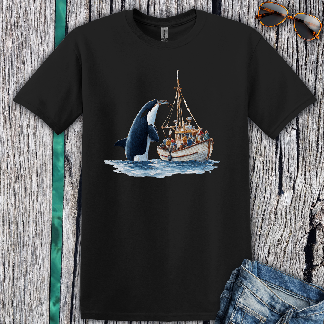 Orca Offering a fish T-shirt