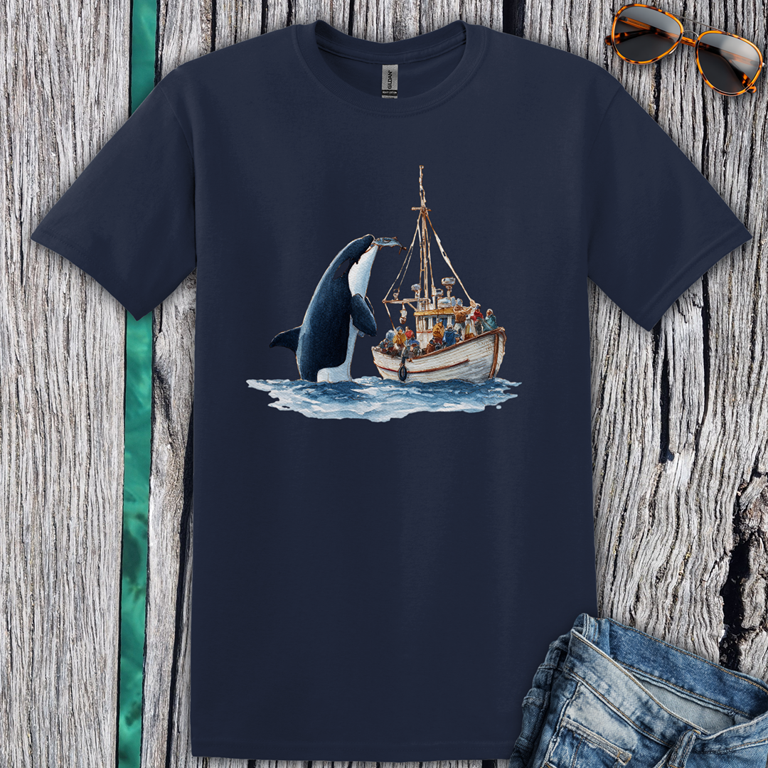Orca Offering a fish T-shirt