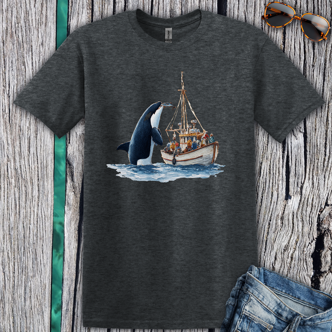 Orca Offering a fish T-shirt