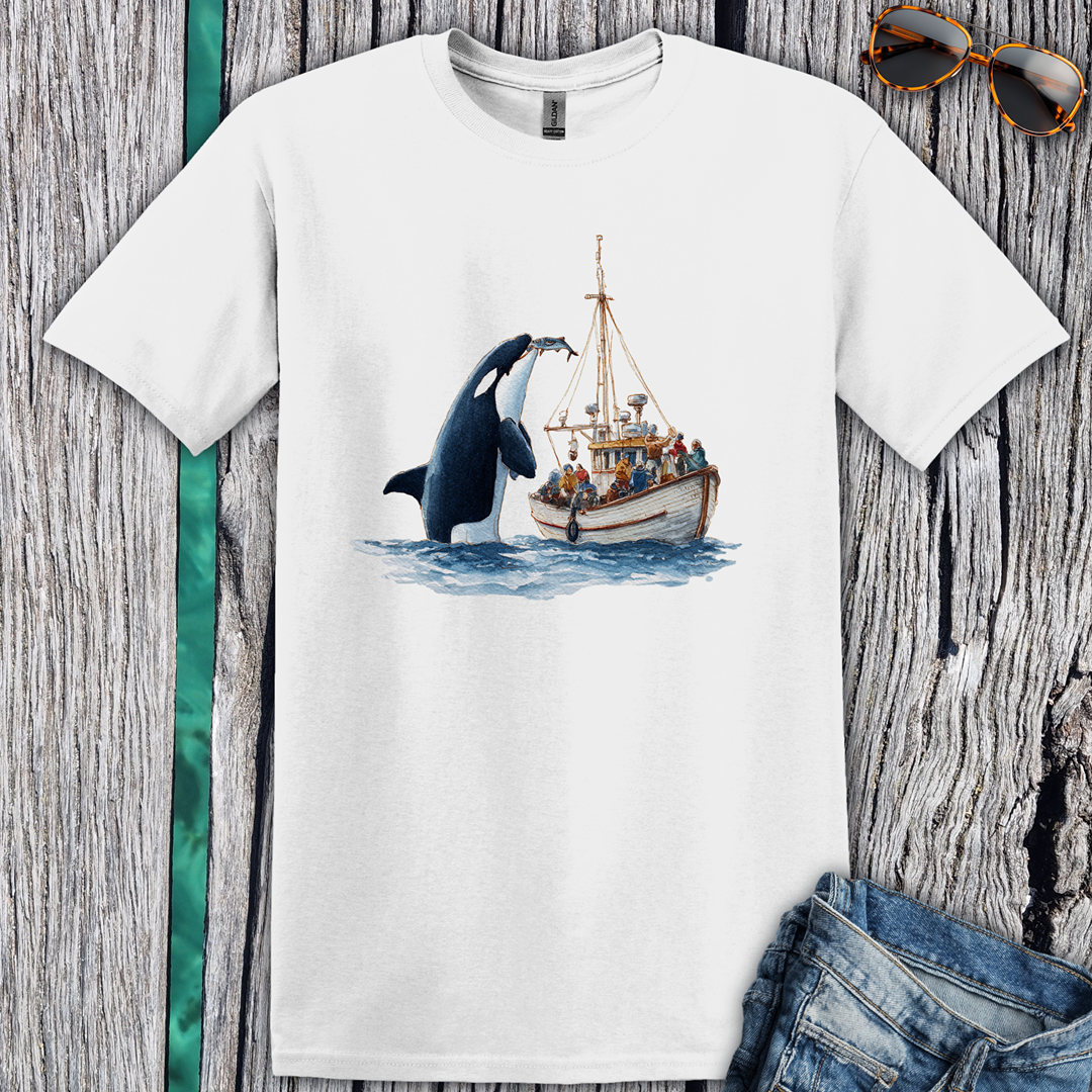 Orca Offering a fish T-shirt