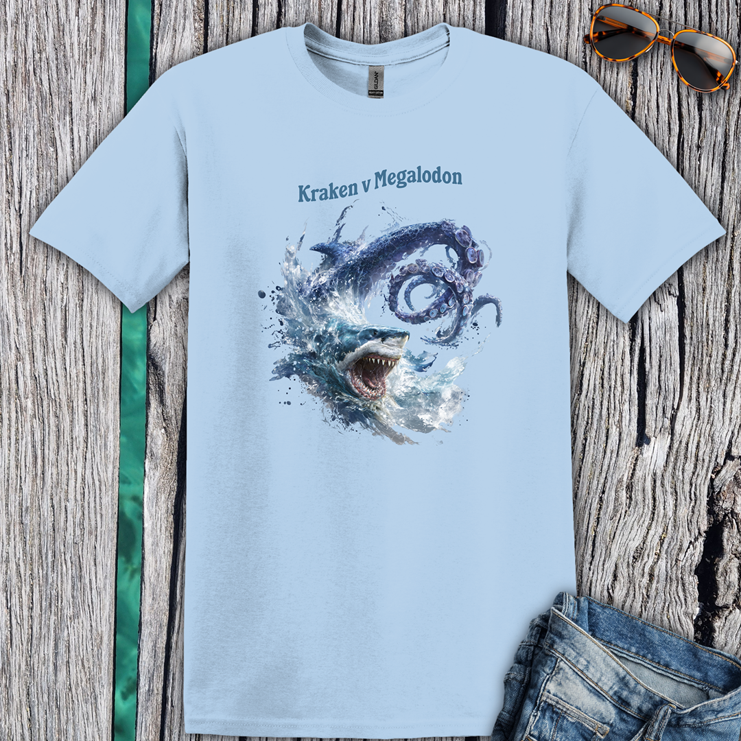 Kraken vs Megalodon T-Shirt
