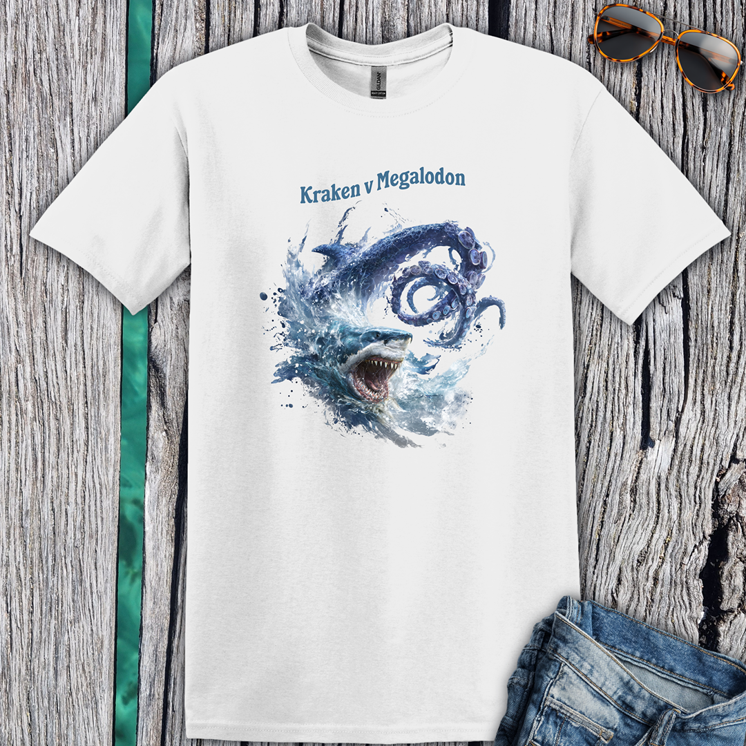 Kraken vs Megalodon T-Shirt