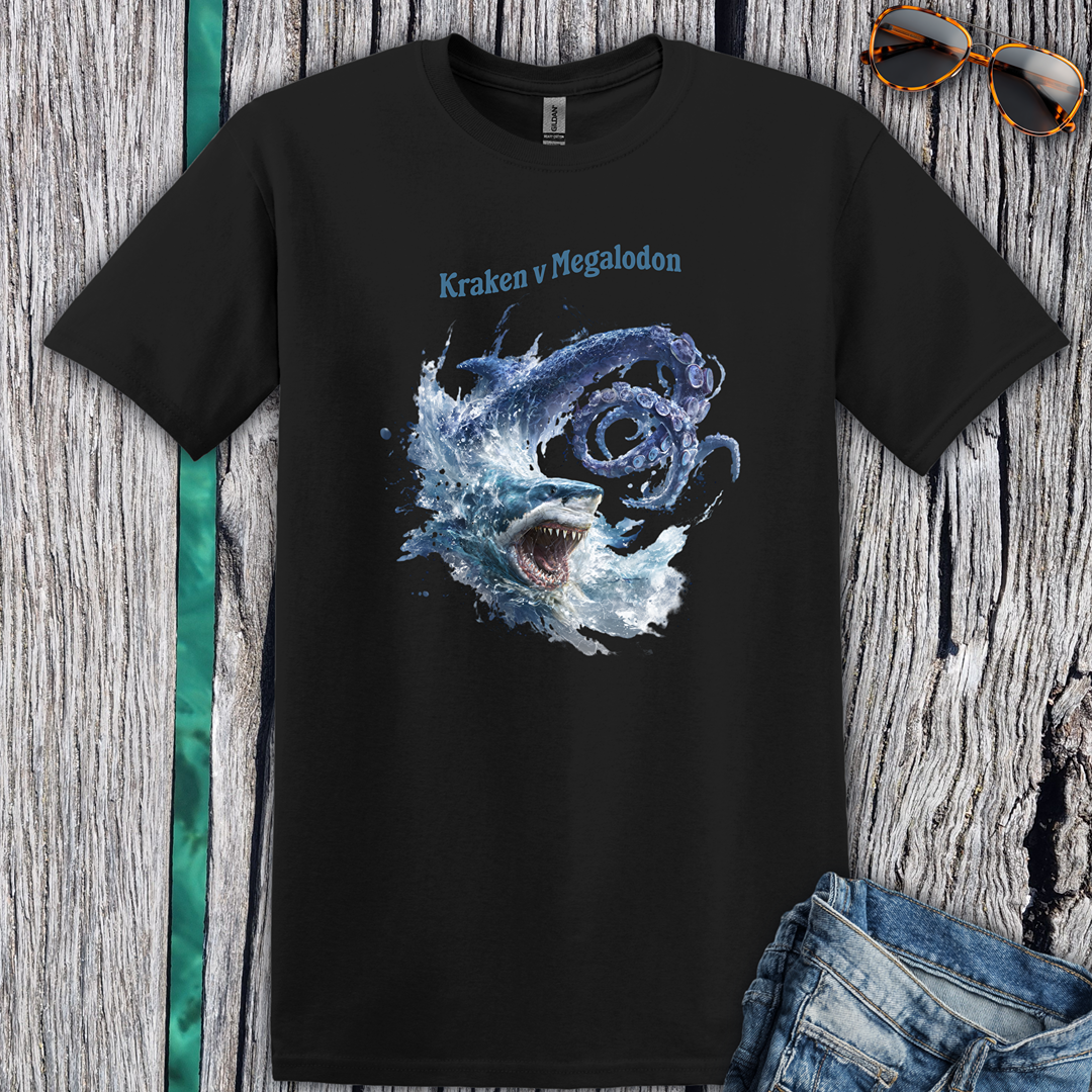Kraken vs Megalodon T-Shirt