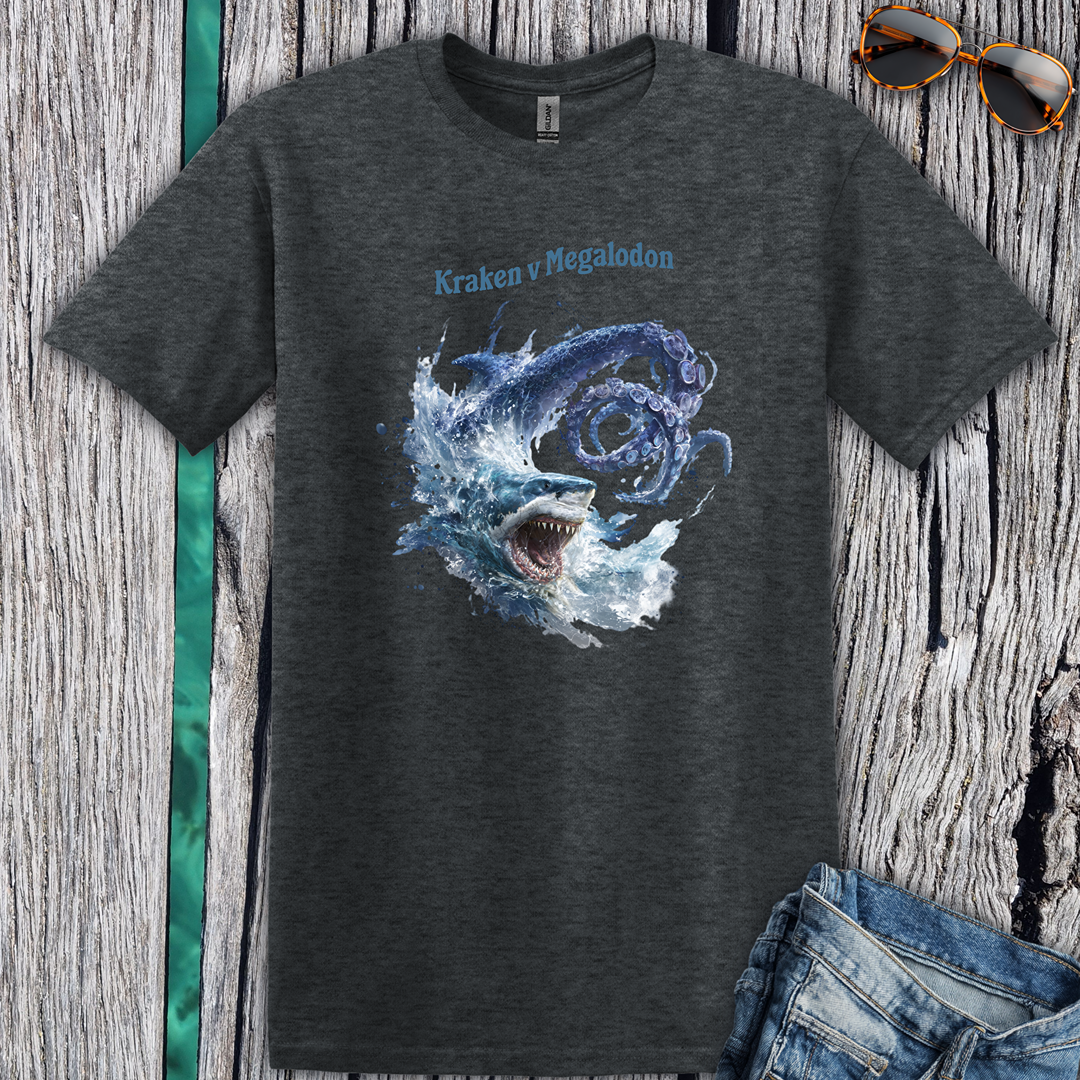Kraken vs Megalodon T-Shirt